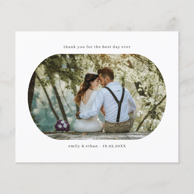 Budget Arch Frame Wedding Photo Thank You Card Flyer (Front)