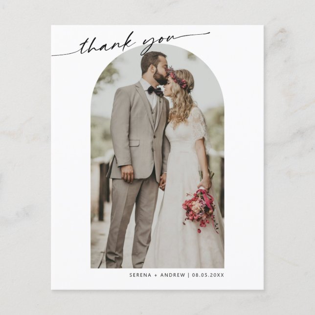 Budget Arch Frame Wedding Photo Thank You Card Flyer (Front)