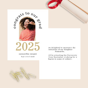 Budget Arch Photo 2025 Grad White Announcement