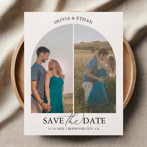 Budget Arch Photo Collage Wedding Save The Date Flyer