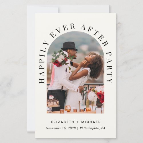 Budget Arch Photo Cream Wedding Reception Invite