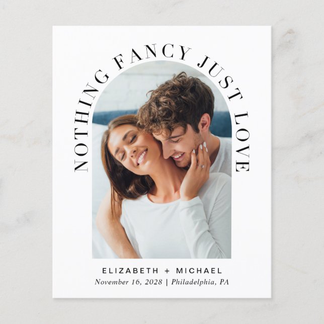 Budget Arch Photo QR Code Wedding Invitation (Front)