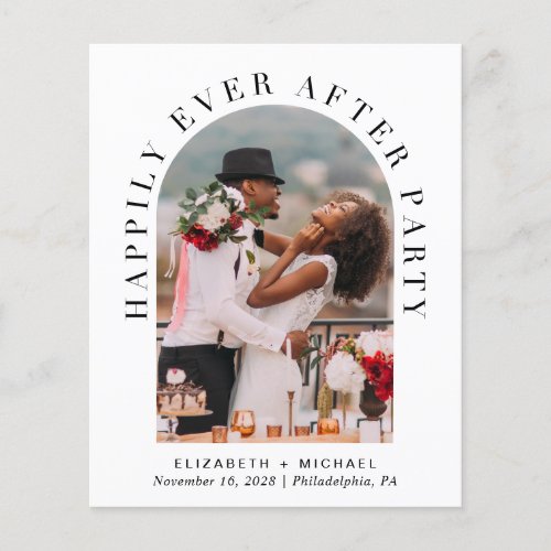 Budget Arch Photo Wedding Reception Invitation Flyer