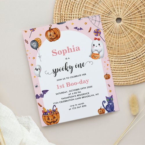 BUDGET Arch Pink Spooky One 1st Halloween Birthday