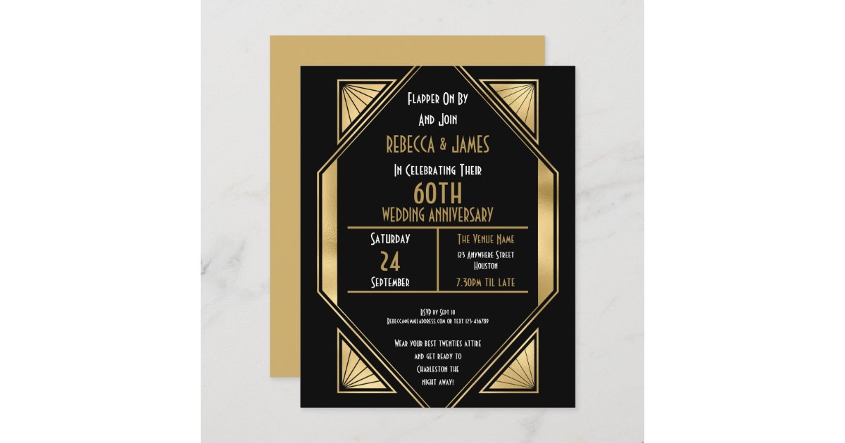 Golden 60th Anniversary Celebration Label Designs High-Res