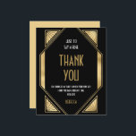 Budget Art Deco 70th Birthday Gold Black Thank You<br><div class="desc">Art Deco 70th Birthday Gold Black Thank You. A budget price SMALLER 4.5” x 5.6” alternative. Available in a SEMI-GLOSS 110 lb CARD STOCK which is the default option (thicker for invitations), OR a SATIN FINISH 80 lb THINNER PAPER STOCK (ideal for enclosures). Envelopes are an optional extra and are...</div>