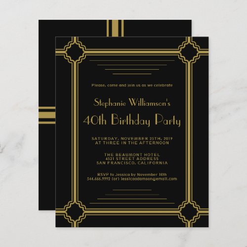 Budget Art Deco Any Age Birthday Party