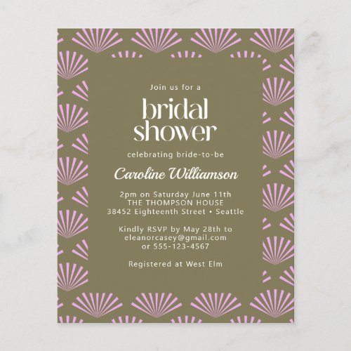 Budget Art Deco Fans Olive and Lilac Bridal Shower