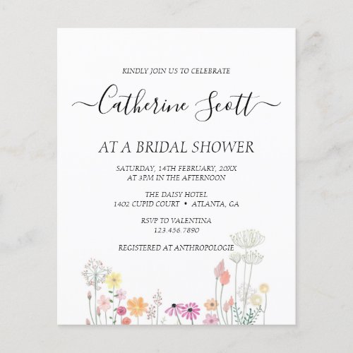 Budget Assorted Flower Bridal Shower Invitation