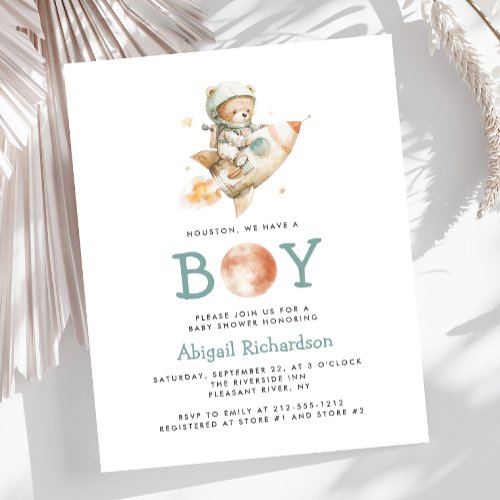 Budget Astronaut Teddy Bear Boy Baby Shower