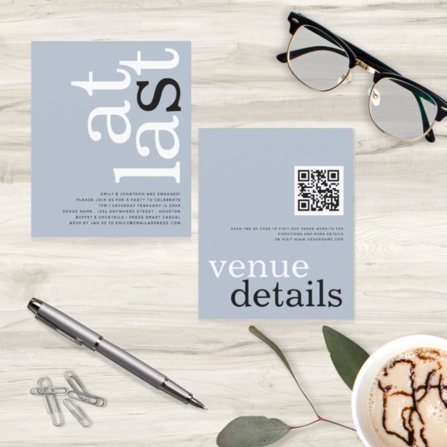 BUDGET At Last QR Code Dusty Blue Text Engagement (Creator Uploaded)