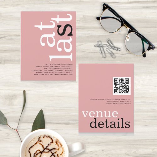 BUDGET At Last QR Code Dusty Rose Text Engagement