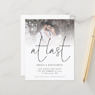 Budget At Last Script Photo QR Code Save The Date