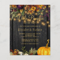 Budget autumn fall baby shower invitation flyer