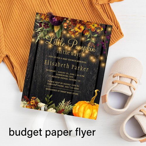 Budget autumn fall baby shower invitation flyer
