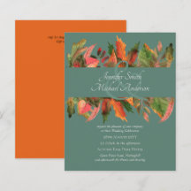 BUDGET Autumn Fall Leaves Wedding Invites