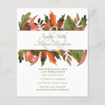 BUDGET Autumn Fall Leaves Wedding Invites