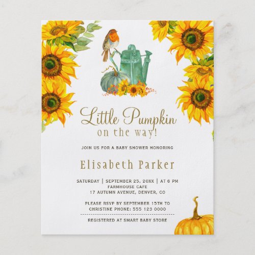 Budget autumn fall rustic baby shower invitation f flyer