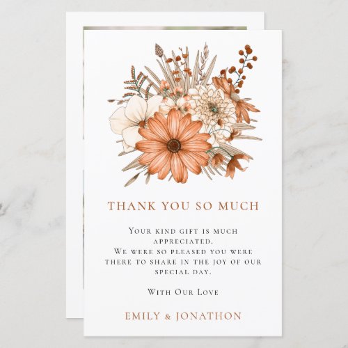 BUDGET Autumn Florals Wedding 3 Photo Quote Thanks