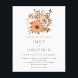 Budget Autumn Florals Wedding Invitation<br><div class="desc">A value for money BUDGET alternative on a smaller size 4.5 x 5.6” semi-gloss 110lbs weight, which is of similar thickness to a postcard (however is not suitable to use as a postcard.). PLEASE NOTE there is ONE invite per sheet . Budget Autumn Florals Wedding Invitation. Autumnal colored florals with...</div>