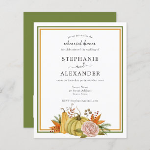 Budget Autumn Pumpkin Wedding Rehearsal QR Invite