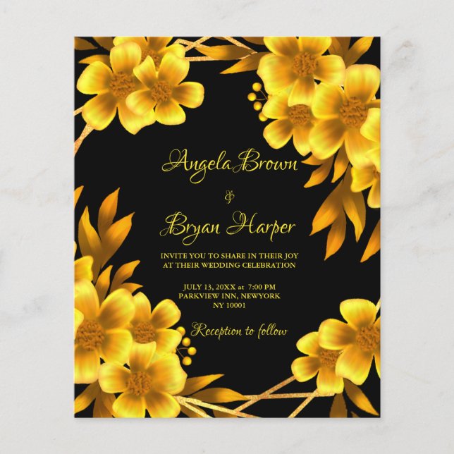 Budget Autumn romance gold yellow floral geometric (Front)