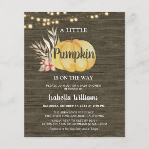 Budget Autumn Rustic Wood Pumpkin Baby Shower