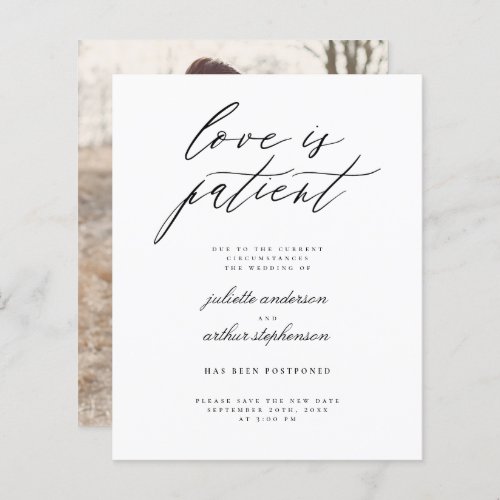 Budget BW Love Is Patient Wedding Postponement