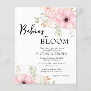 Budget Babies in Bloom Baby Shower Invitation