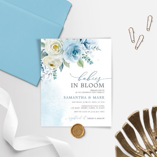 BUDGET Babies in Bloom Twins Shower Invitation