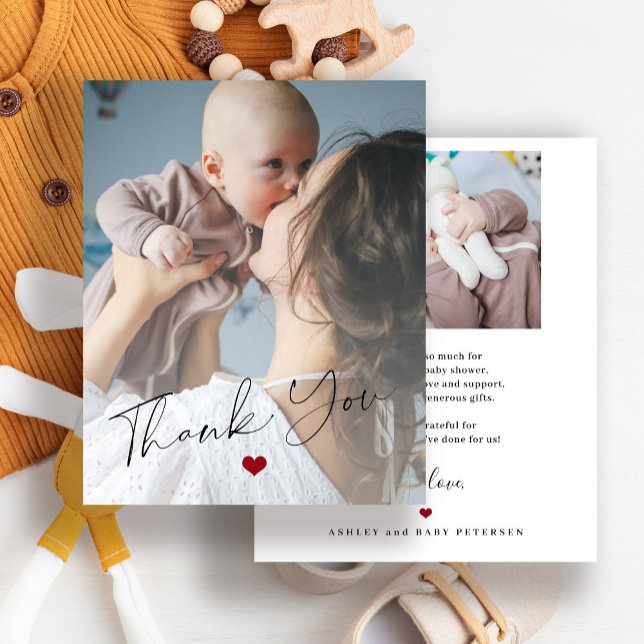 Budget baby 2 photos script thank you card (Creator Uploaded)