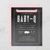 Budget Baby BBQ Pink Co-ed Baby Shower Invitation (Front/Back)