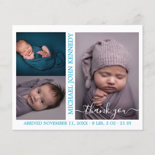Budget Baby Boy Photo Collage Birth Announcement 