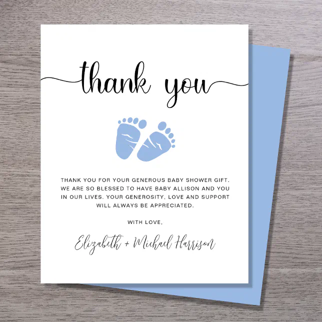 Budget Baby Boy Shower Thank You Card Zazzle