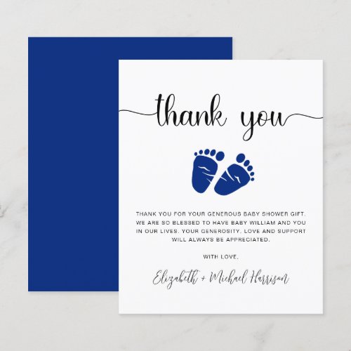 Budget Baby Boy Shower Thank You Card