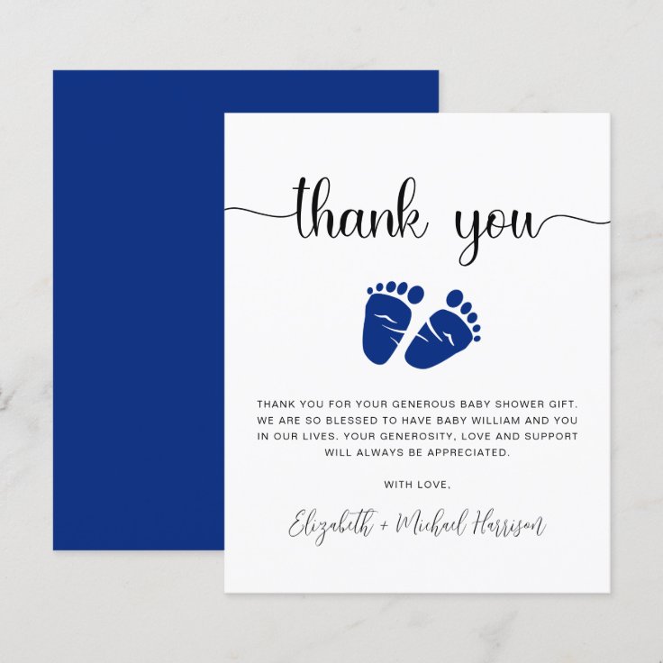 Budget Baby Boy Shower Thank You Card Zazzle