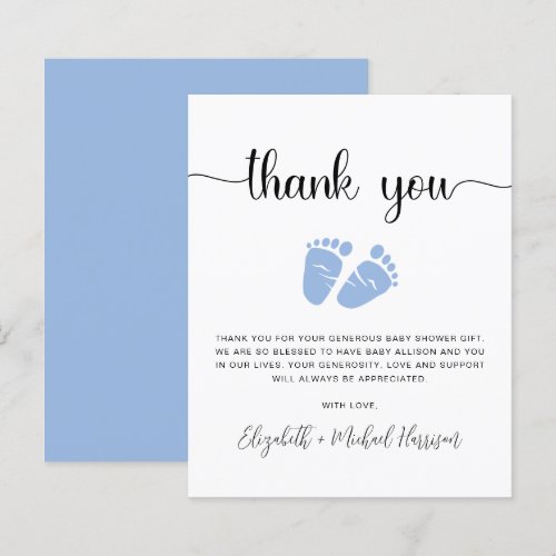 Budget Baby Boy Shower Thank You Card