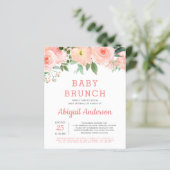 Budget Baby Brunch Watercolor Floral Invitation (Standing Front)