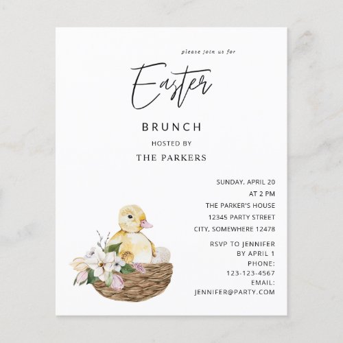 Budget Baby Duck  Easter Egg Floral Easter  Flyer