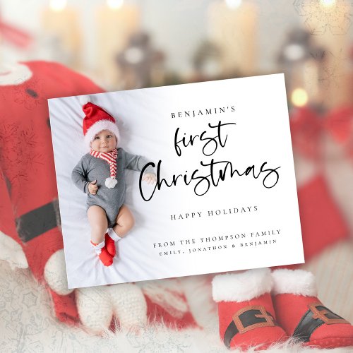Budget Baby First Christmas Custom Photo Card