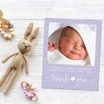 Budget Baby Girl Photo Purple Birth Announcement