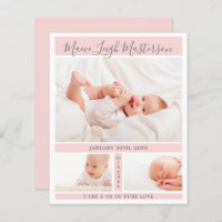 Budget Baby Girl Pink Multi Photo Announcement