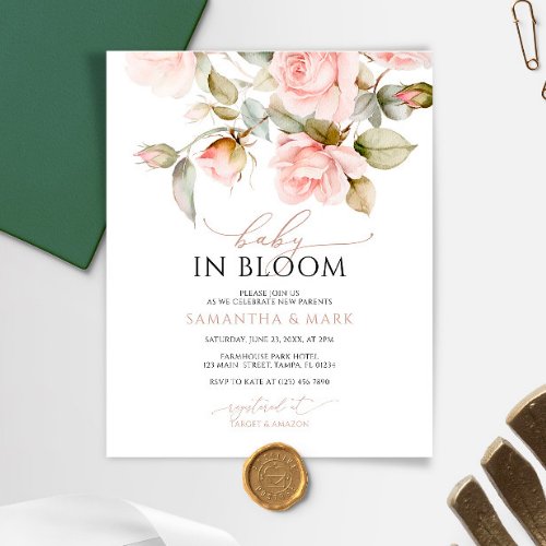 Budget Baby in Bloom Baby Shower Invitation