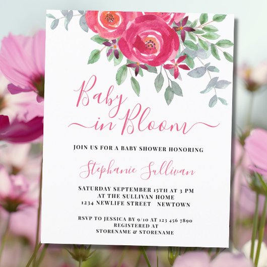 Budget Baby in Bloom Baby Shower Invitation