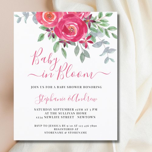Budget Baby in Bloom Baby Shower Invitation