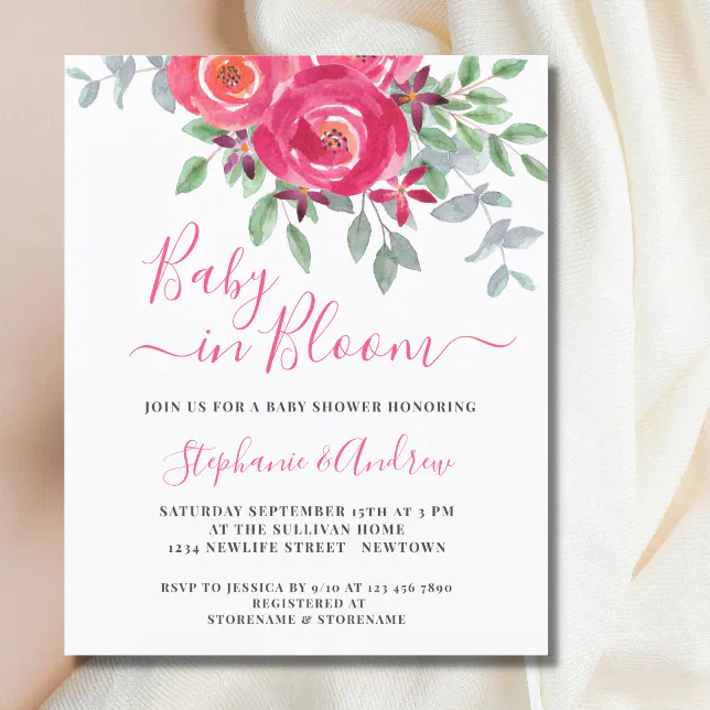 Budget Baby in Bloom Baby Shower Invitation | Zazzle