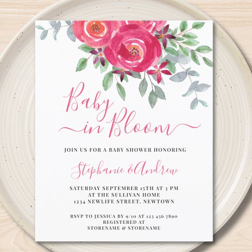 Budget Baby in Bloom Baby Shower Invitation