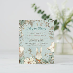 Budget Baby In Bloom Bunny Boy Baby Shower Invite