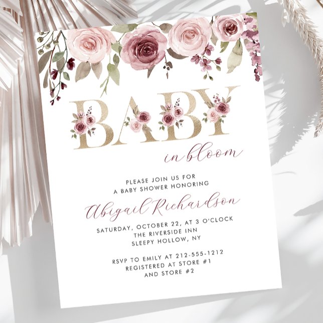 Budget Baby in Bloom Burgundy Blush Baby Shower (Creator Uploaded)