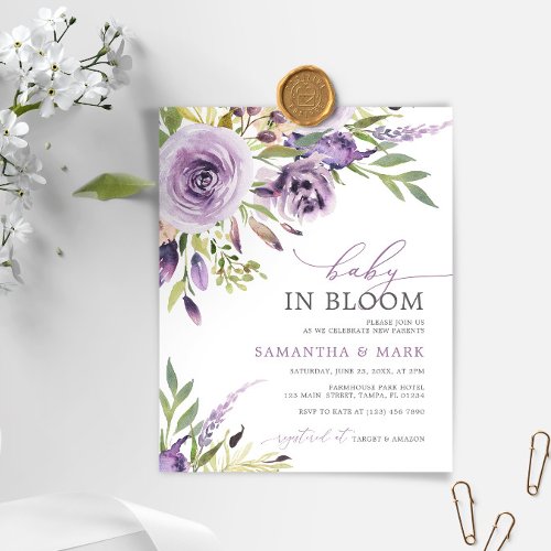 BUDGET Baby in Bloom Floral Baby Shower Invitation